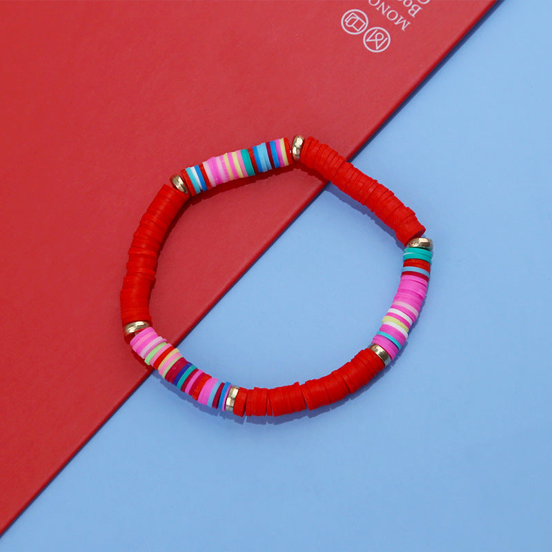Polymer Clay Beads Bracelet Multicolor