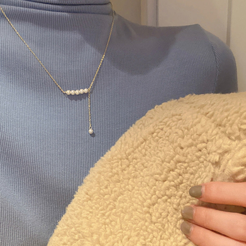 Tassel Pearl Necklace Female