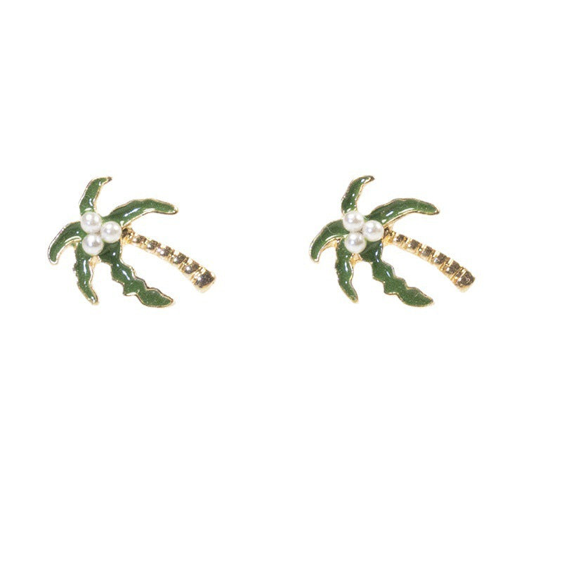 Coconut Palm Tree Stud Earring