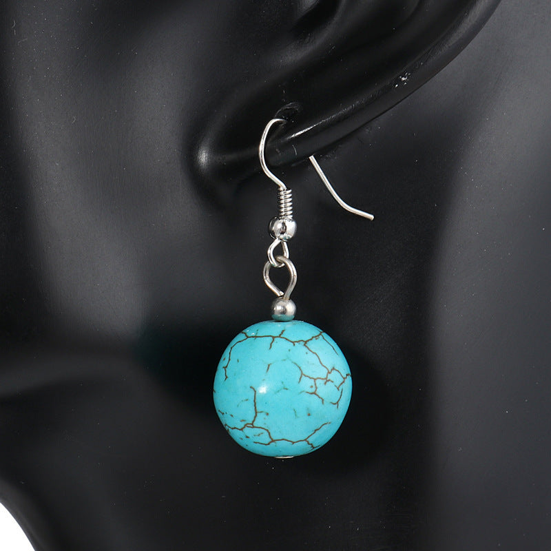 BohemianTurquoise Stone Bead Dangle Earrings