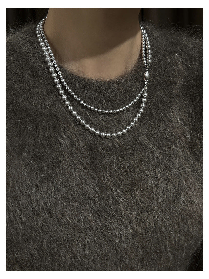 Layered Imitation Pearl Beaded Necklaces