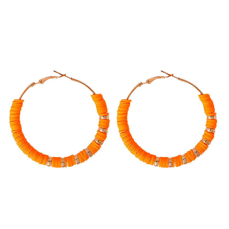 Handmade Lady Clay Hoop Earring