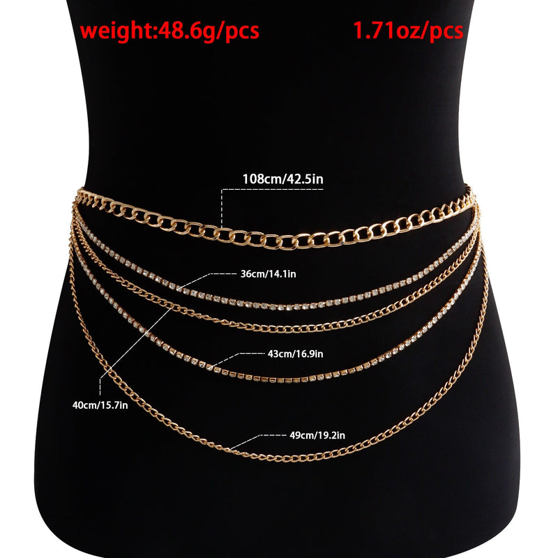 Sexy Beach Girls Wear Geometric Waist Chains Body Jewelry