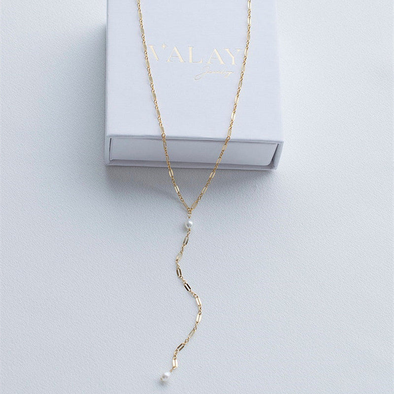 Pearl Chain Tassel Necklace