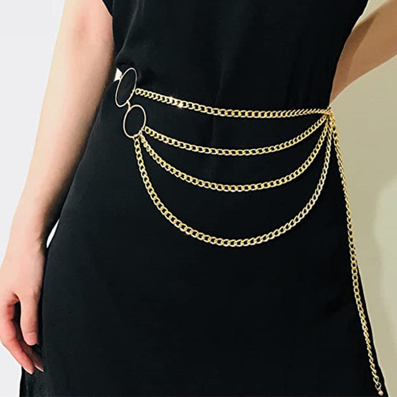 Metal Body Chain Tassel Multilayer Sexy Waist Chain Jewelry