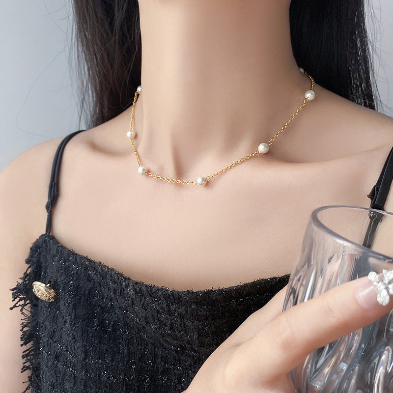 Round Pearl Choker Necklace