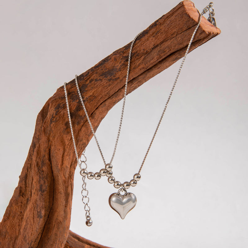 Heart Love Beaded Punk Chain Anklet Set