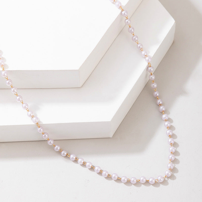 Fashion Jewelry Vintage Pearl Geometric Necklace