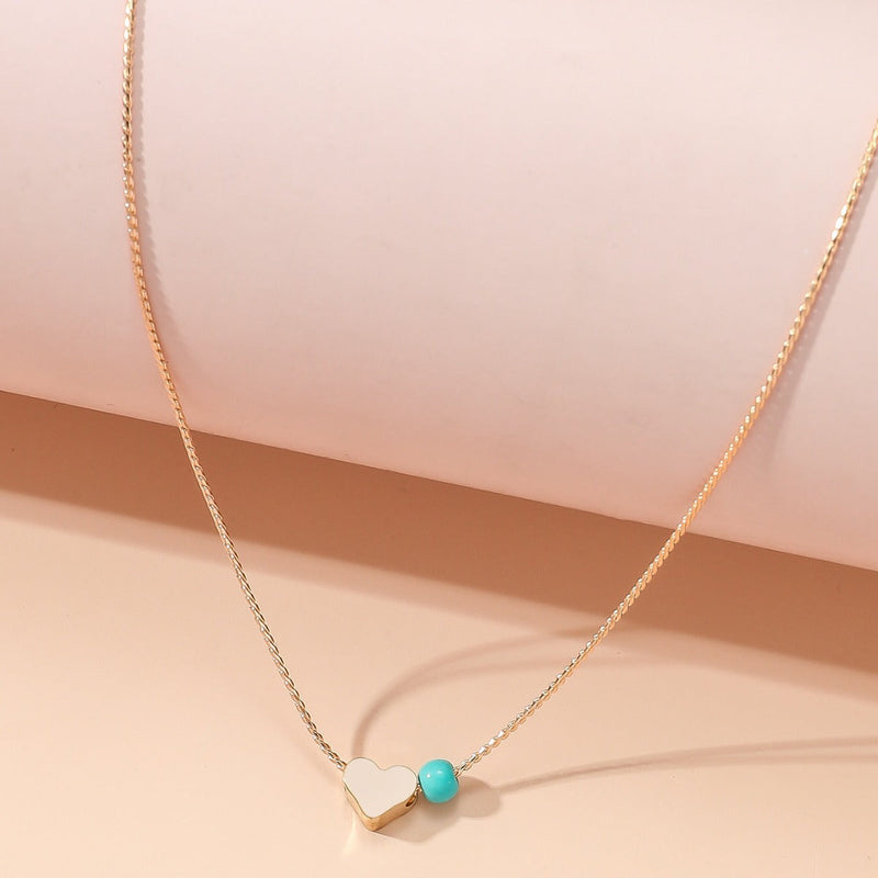 Beaded Heart Choker Necklace