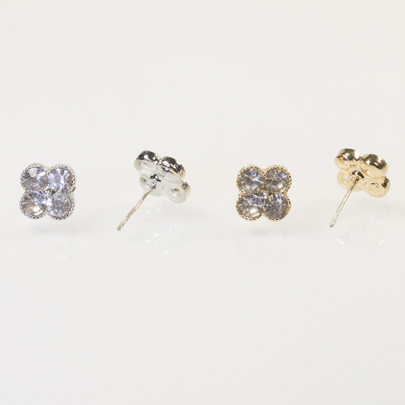 Lucky Rhinestone Four Leaf Clover Earring