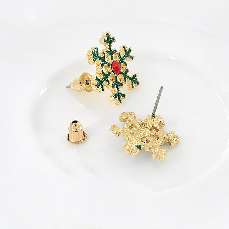 Christmas Enamel Snowflake Earring
