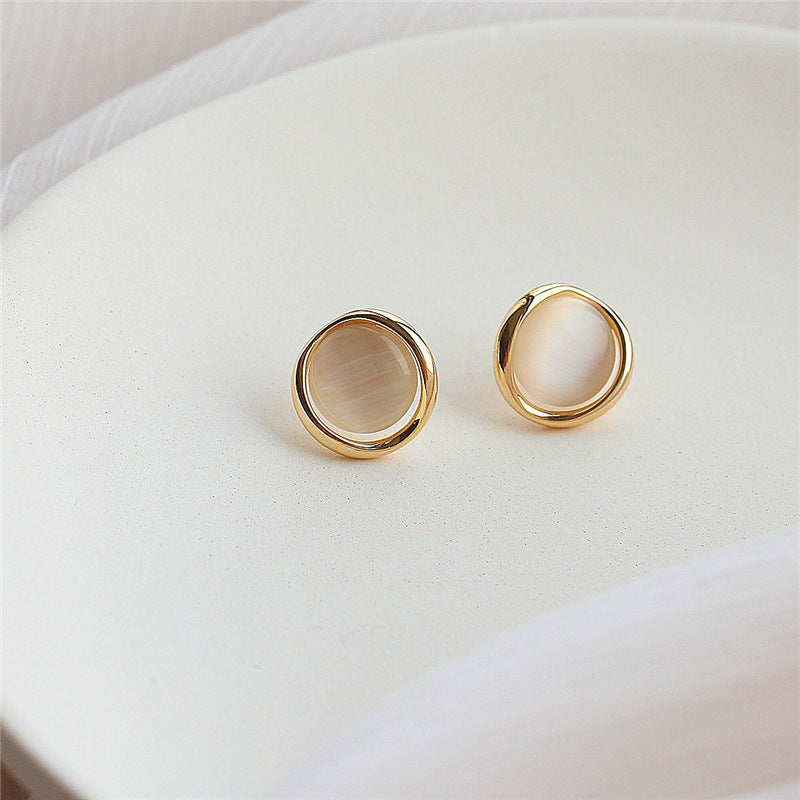 Opal Round Stud Earring for Women