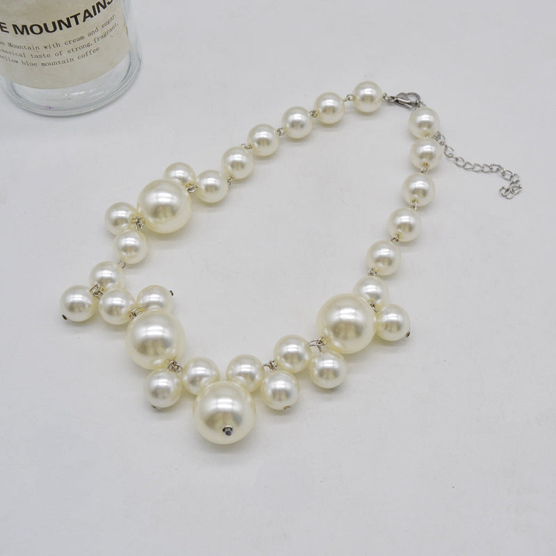 Exaggerated Bride Jewelry Elegant Necklace Women Customer Big Large Beaded Pearl Necklace