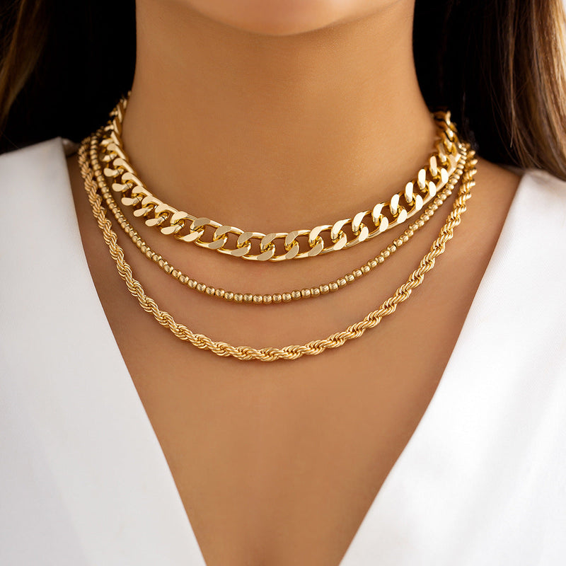Double Layer Chain Choker Necklace