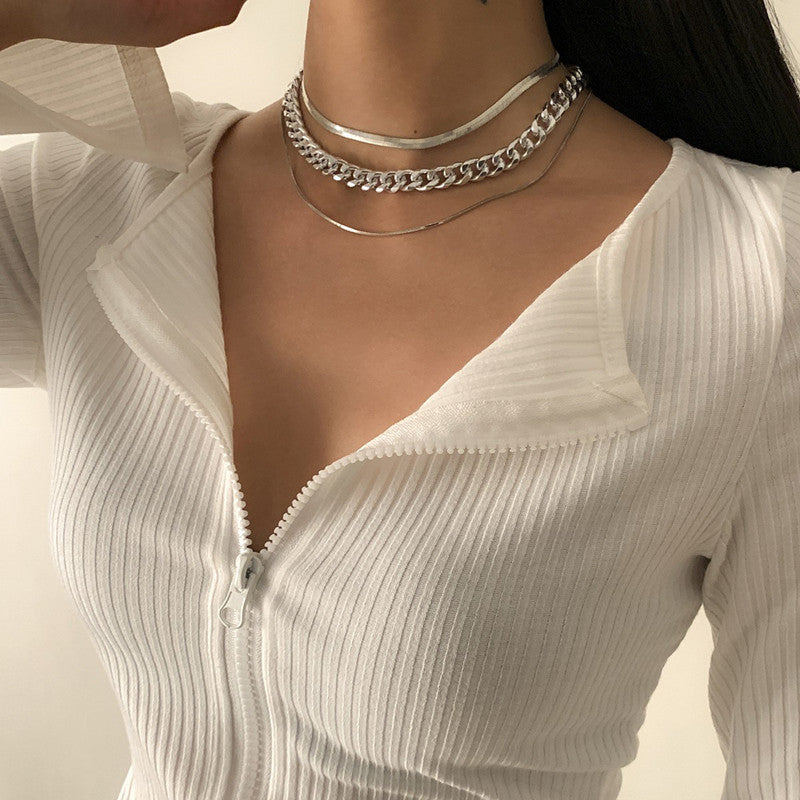 Multilayer Layered Snake Chain Necklace