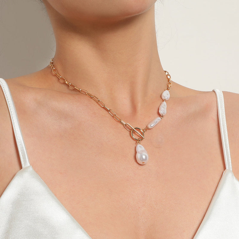 Baroque Pearl Chain Necklace