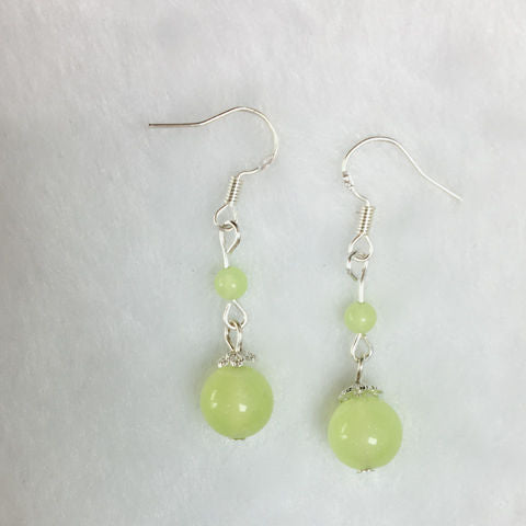 Natural Woman Gems Round Bead Dangle Ball Earring