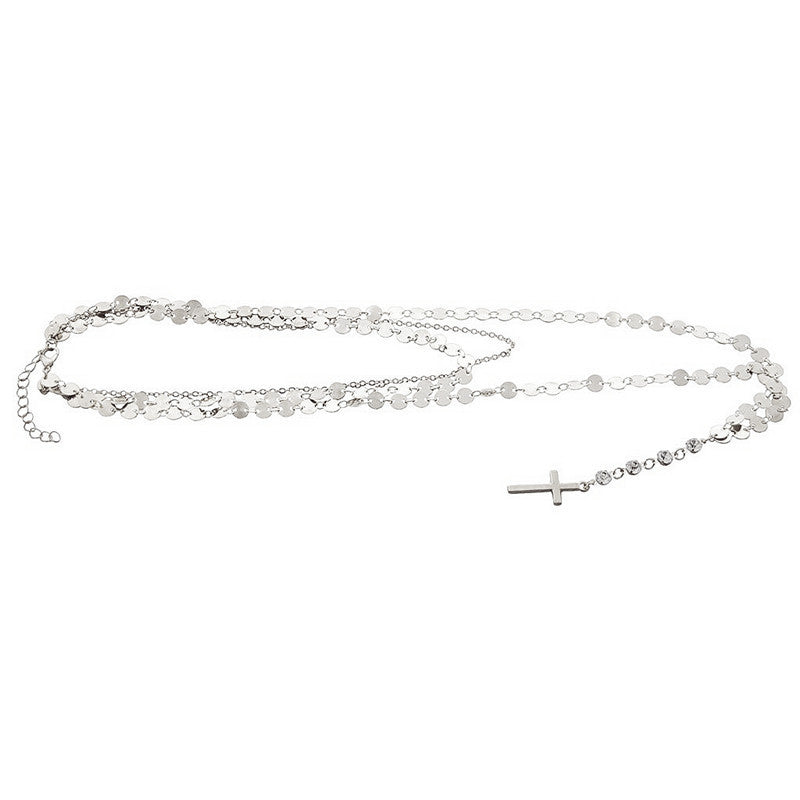 Disc Cross Pendant Necklace