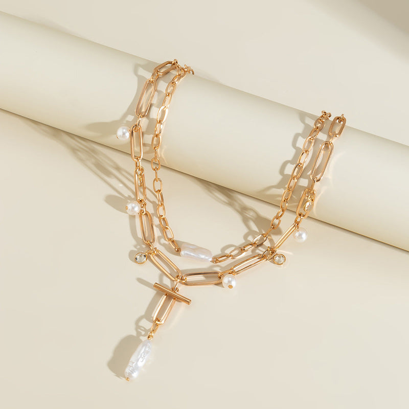 Baroque Irregular Choker Pearl Chain Necklace