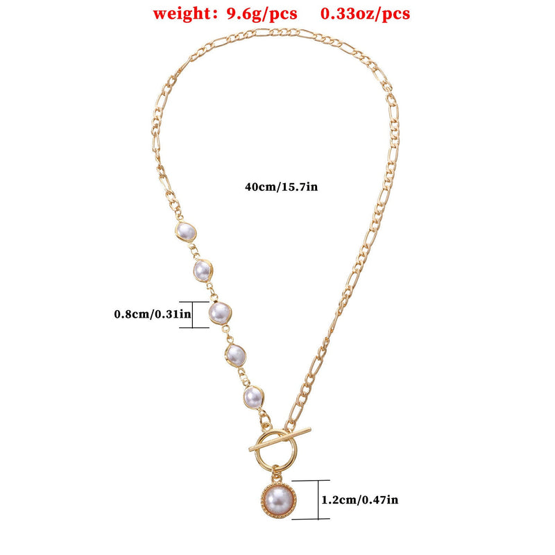 Punk OT Pearl Chain Necklace