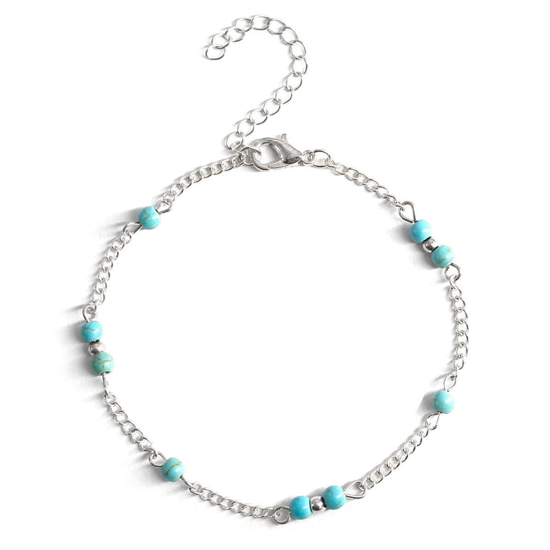 Turquoise Stone Beads Anklet Jewelry
