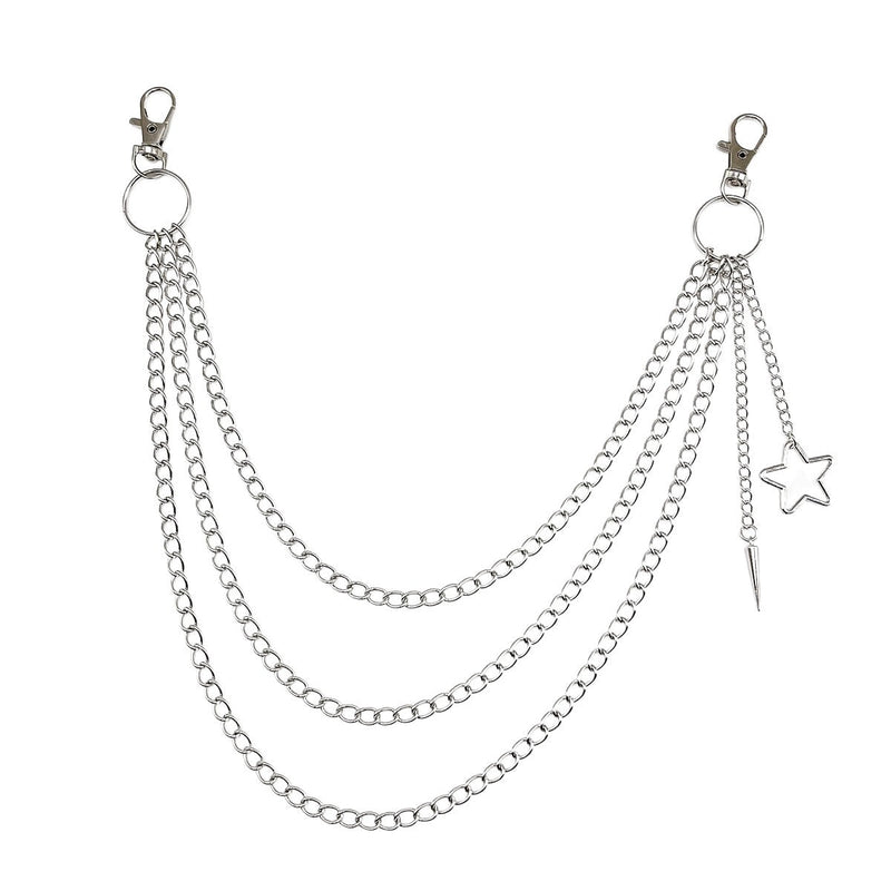 Hollowed Out Five-pointed Star Metal Waist Chain