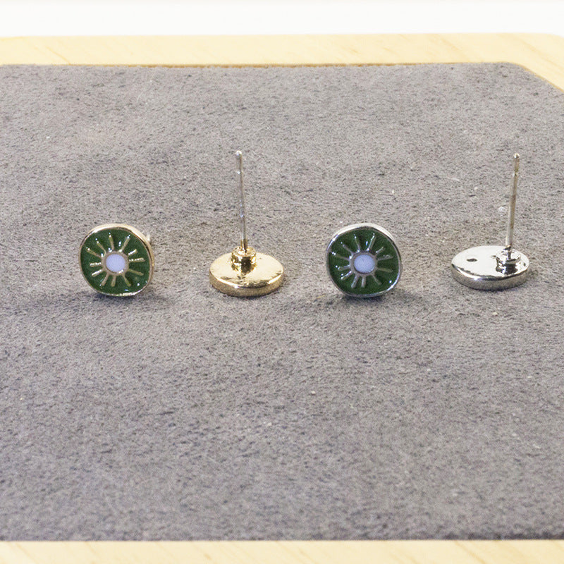 Kiwi avocado stud earrings set