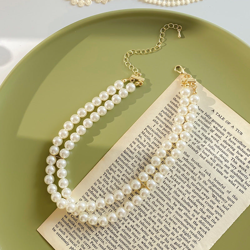 Handmade Artificial Pearl Beaded Necklace