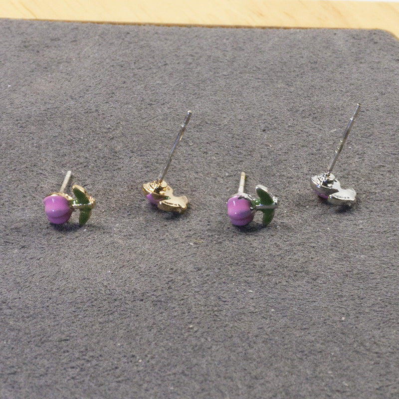 Small Turtle Flower Stud Earrings Set