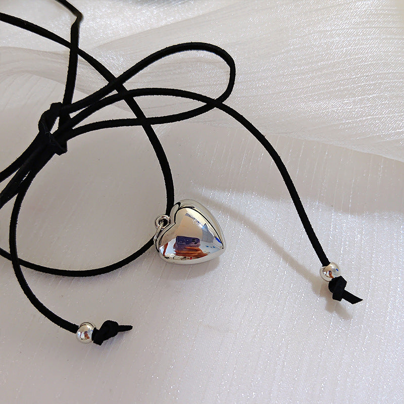 Goth Love Heart Pendant Necklace for Women