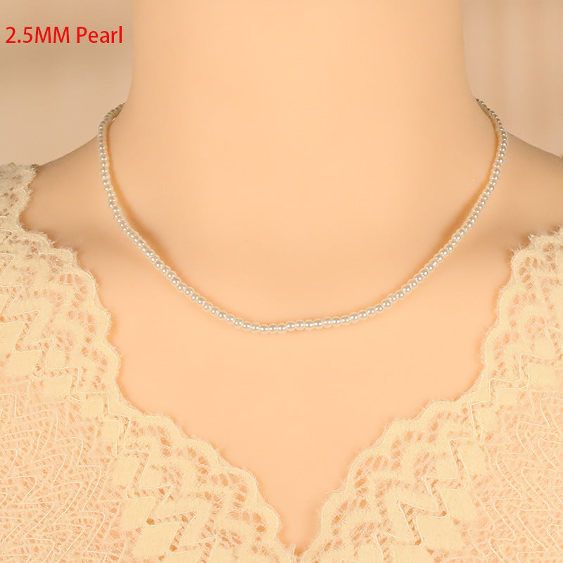 Glass Pearl Necklace Jewelry Summer Choker Jewelry
