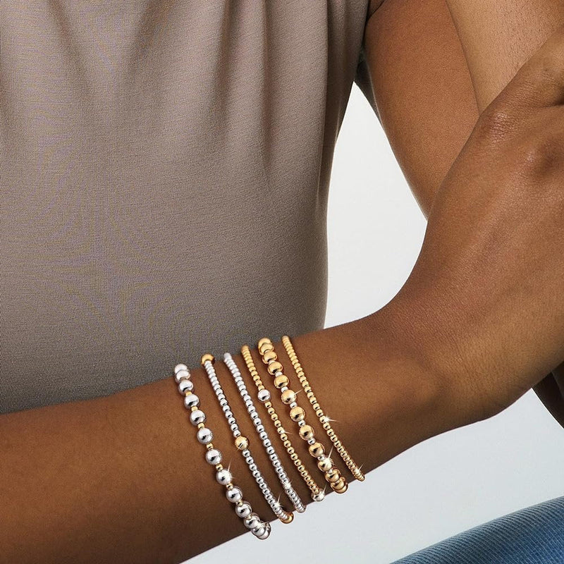 Metallic Bead Ethnic Style Handmade Beaded Bracelet Set