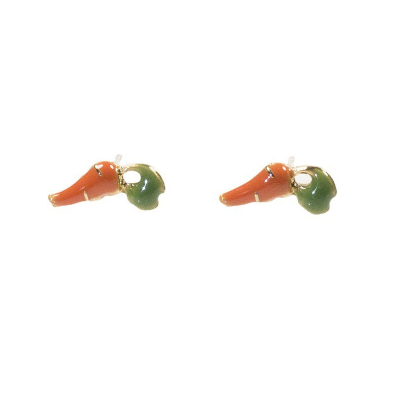 Enamel carrot Stud Earring