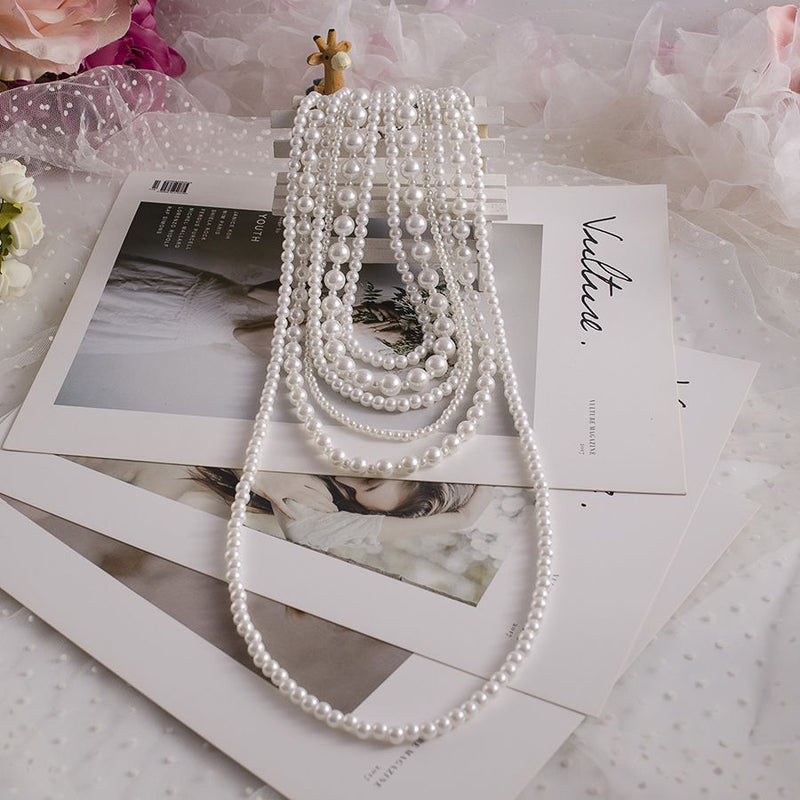Six-layer Pearl Necklace Wedding Bride Pearl Necklace