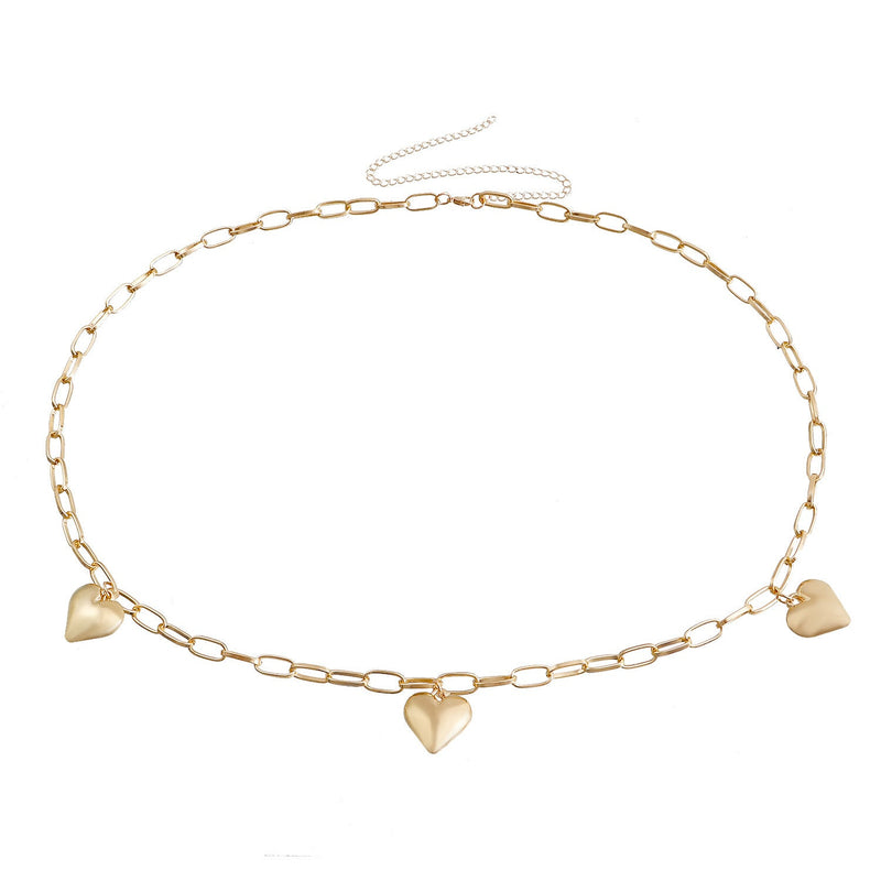 Metal Large Heart Pendant Waist Chain