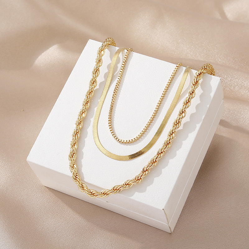 Multi Layered Twists Chain Necklaces