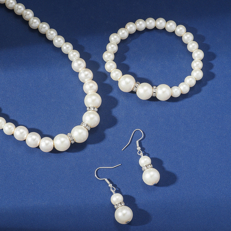 Vintage Pearl Wedding Bridal Jewelry Set