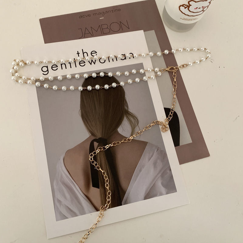 Double-layer Imitation Pearl Waist Chain