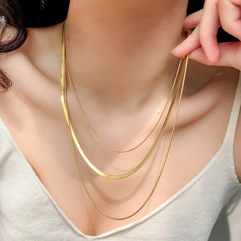 Jewelry Multi Layer Snake Chain Necklace