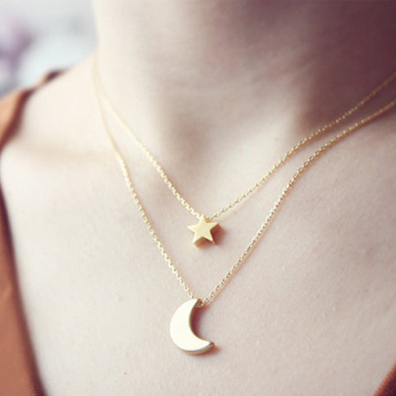 Moon Star Necklace Women