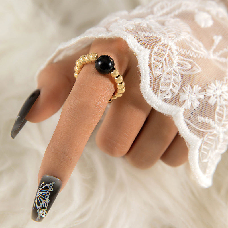 Elastic Pearl Seed Bead Rings