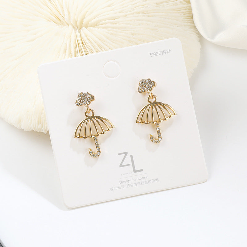 Rhinestone Umbrella Earring