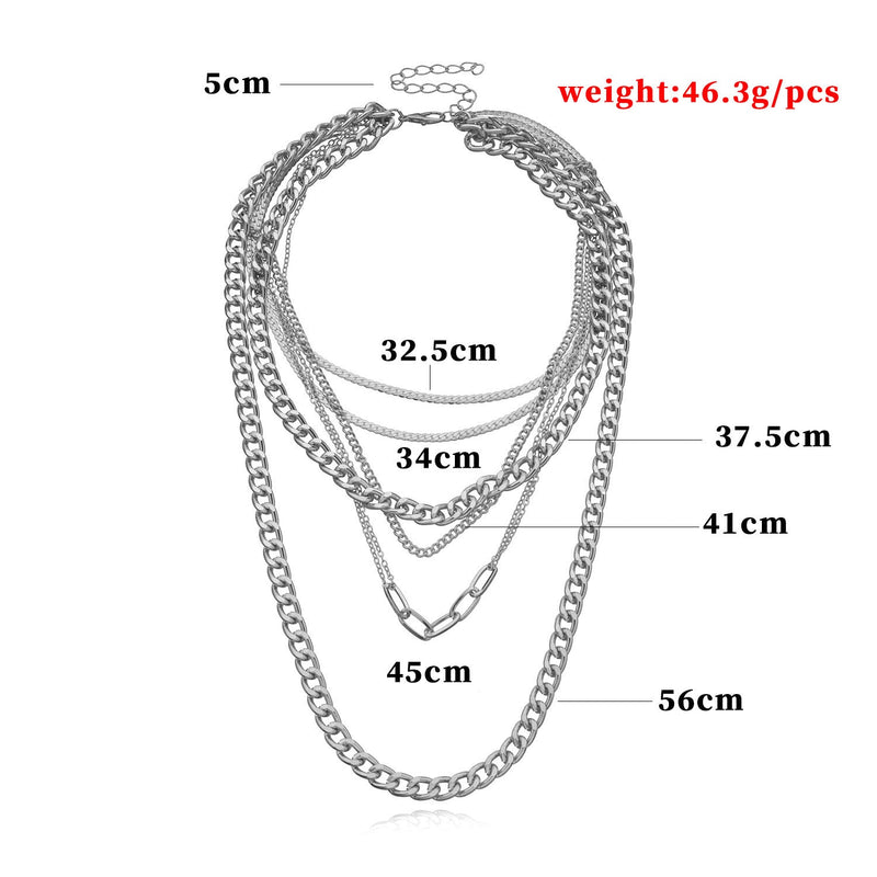 Cute Layered Chain Choker Necklace Set