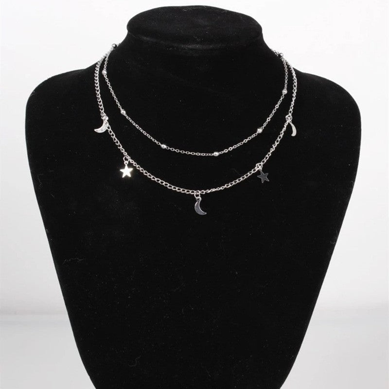 Bohemian Multilayer Star Moon Layered Collar Necklace Jewelry