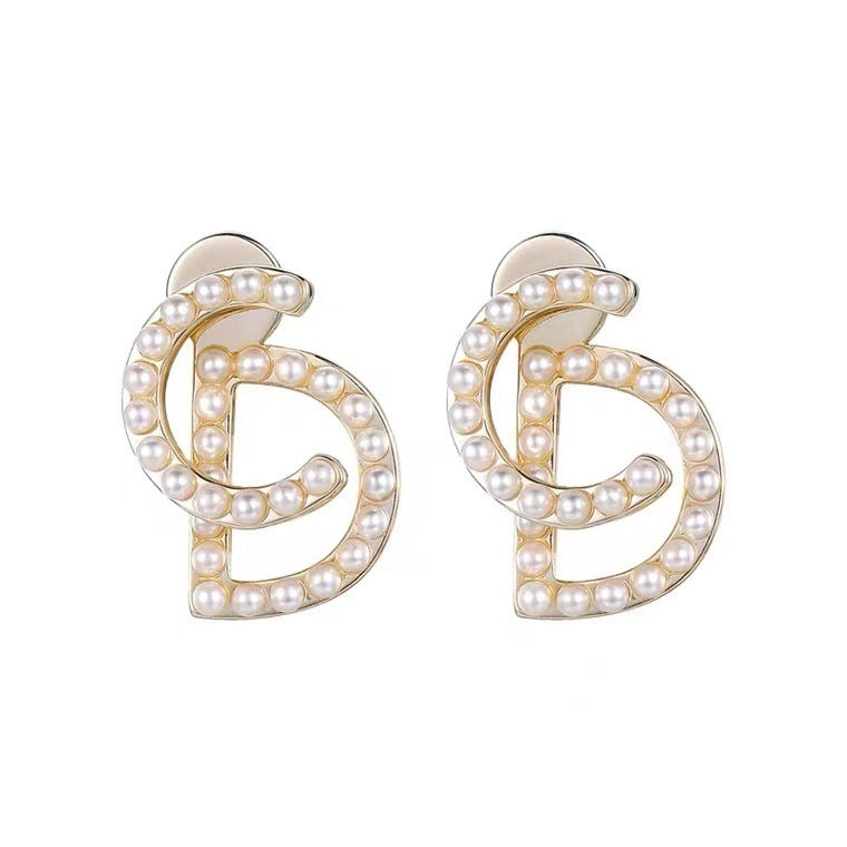 Pearl Letter Earrings