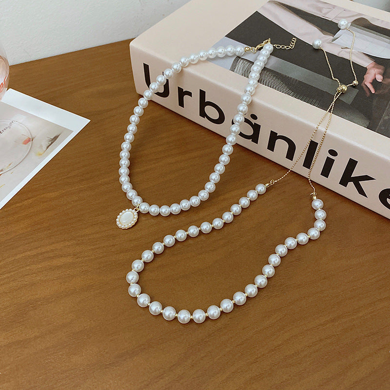 Pearl Necklace for Women Popular Opal Pendant Lady Girls Jewelry