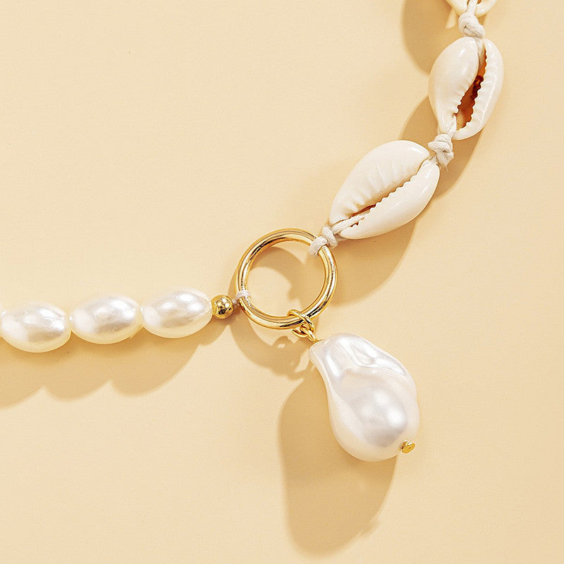 Summer Shell Pearl Necklace for Women