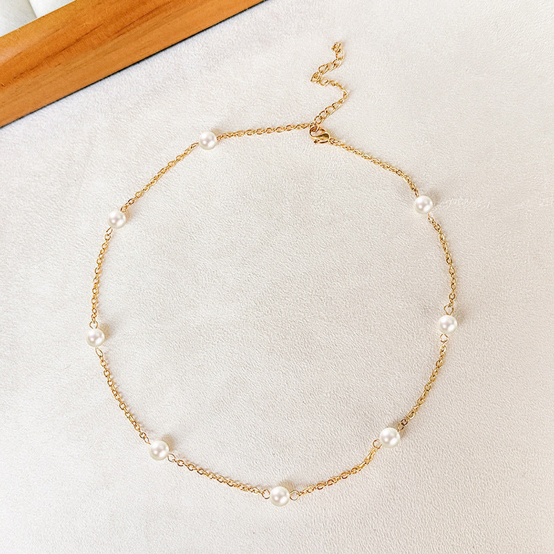 Round Pearl Choker Necklace