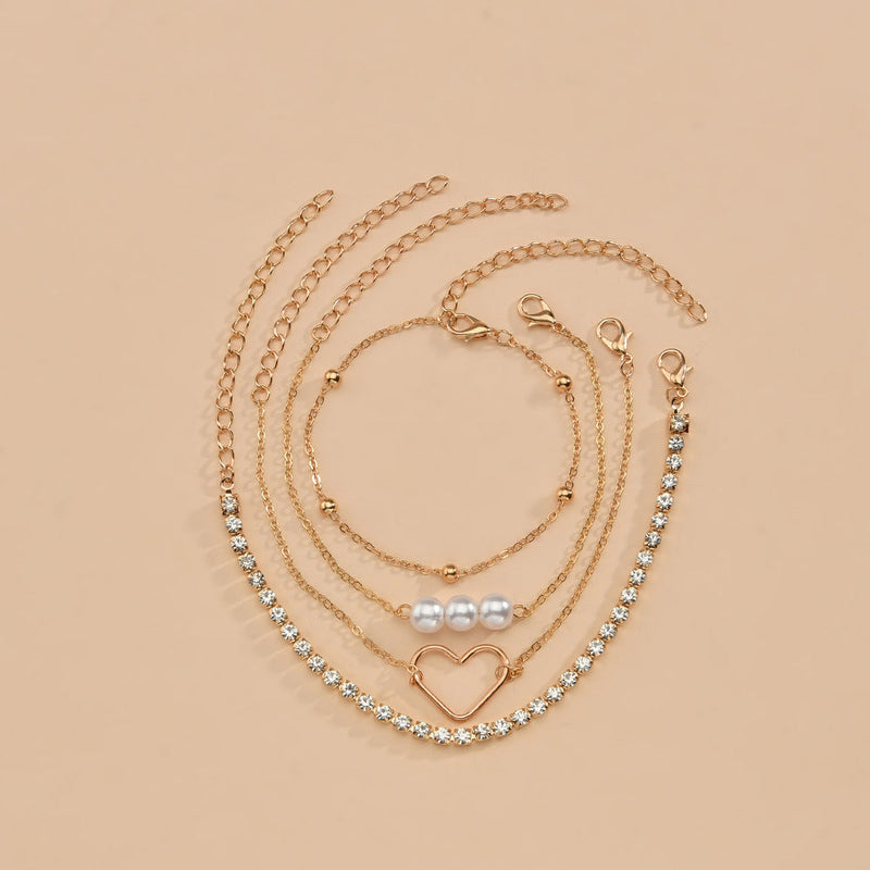 Love Heart Link Chain Bracelet