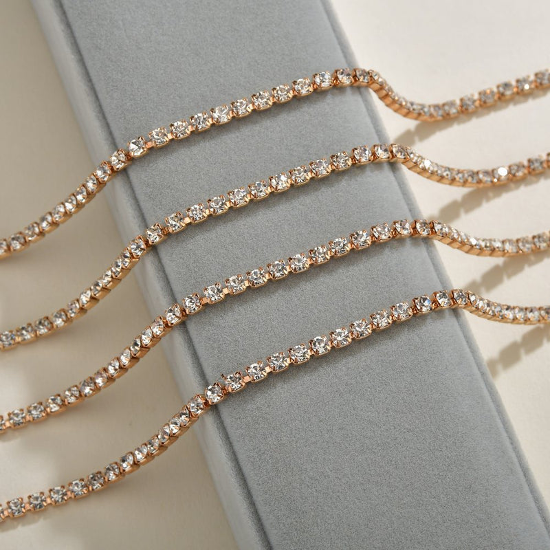 Layer Stone Tennis Chain Necklace